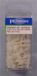 PHILMORE 10-747C 4-40 3/4" NYLON BINDER HEAD SCREW 100/PACK