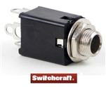 SWITCHCRAFT 114BX 3 POLE 1/4" ENCLOSED STEREO JACK, DOUBLE  CLOSED CIRCUIT, SOLDER LUG TERMINATION