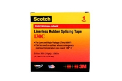 3M 130C SCOTCH LINERLESS RUBBER SPLICING BLACK ELECTRICAL   TAPE, SELF-BONDING, 3/4" WIDE X 30' LONG