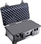 PELICAN CASE W/FOAM & WHEELS BLK (MFR# 1510-000-110) 1510BLK (ID 19.75"L X 11.00"W X 7.60"D)