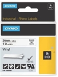 DYMO RHINO 1805430 VINYL LABEL BLACK ON WHITE 1" X 18'      *FOR THE DYMO 6000 SERIES PRINTER ONLY*