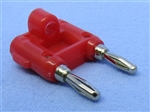 PHILMORE 2362 DUAL RED BANANA PLUG WITH SET SCREWS,         0.75" CENTER TO CENTER SPACING