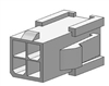 MOLEX 39-01-2041 MINI-FIT JR. PLUG HOUSING, DUAL ROW, 4     POSITION, UL 94V-2, WITH PANEL MOUNTING EARS, NATURAL