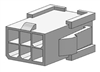 MOLEX 39-01-2061 MINI-FIT JR. PLUG HOUSING, DUAL ROW, 6     POSITION, UL 94V-2, WITH PANEL MOUNTING EARS, NATURAL