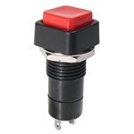 MODE 44-482-0 PUSH BUTTON SWITCH, SPST OFF-ON, 3A @ 125VAC, WITH RED BUTTON, SOLDER TERMINALS