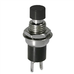 MODE 44-551-0 PUSH BUTTON SWITCH, SPST OFF-(ON) N/O         MOMENTARY, 1A @ 125VAC, WITH BLACK BUTTON, SOLDER TERMINALS