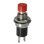 MODE 44-552-0 PUSH BUTTON SWITCH, SPST OFF-(ON) N/O         MOMENTARY, 1A @ 125VAC, WITH RED BUTTON, SOLDER TERMINALS