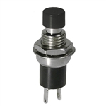 MODE 44-553-1 PUSH BUTTON SWITCH, SPST ON-(OFF) N/C         MOMENTARY, 1A @ 125VAC, WITH BLACK BUTTON, SOLDER TERMINALS