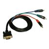 PHILMORE 45-5306 SHIELDED RGB VIDEO CABLE, 15 PIN HIGH      DENSITY (VGA) MALE TO 3 RCA MALE, GOLD PLATED, 6' LENGTH