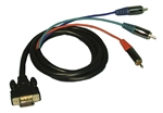 PHILMORE 45-5312 SHIELDED RGB VIDEO CABLE, 15 PIN HIGH      DENSITY (VGA) MALE TO 3 RCA MALE, GOLD PLATED, 12' LENGTH