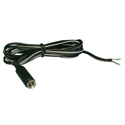 PHILMORE 48-257 DC COAXIAL JACK POWER CORD, 2.1MM CENTER    PIN JACK TO 22AWG STRIPPED & TINNED LEADS, 6' CABLE