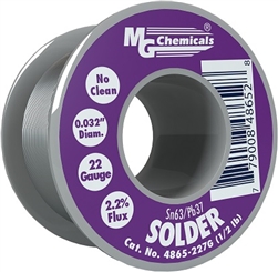 MG CHEMICALS 4865-227G SOLDER 22AWG .032" 63/37 NO CLEAN    1/2LB