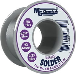 MG CHEMICALS 4885-227G SOLDER 22AWG .032" 1/2LB 63/37