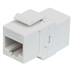 INTELLINET 504935 CAT5E INLINE COUPLER, KEYSTONE TYPE,      RJ45 FEMALE TO RJ45 FEMALE, WHITE