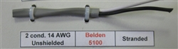 BELDEN CABLE 14AWG 2 CONDUCTOR STRANDED UNSHIELDED GRAY PVC FT4 300V 75C 5100 BLACK/WHITE (305M = FULL ROLL)