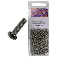 MODE 54-430-100 4MM X 6MM NICKEL PLATED ROUND PHILLIPS      HEAD BOLTS / SCREWS (METRIC) 100/PACK