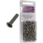 MODE 54-512-100 2-56 1/2" NICKEL PLATED ROUND PHILLIPS HEAD  BOLTS / SCREWS (UNC) 100/PACK