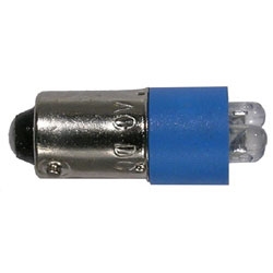 MODE 55-211B-0 BLUE REPLACEMENT LED LAMP/BULB, 12V 4500MCD  T3-1/4 (10MM) BAYONET BASE (12V AC/DC) -25C/85C