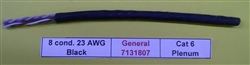 GENERAL CABLE 7131807 23AWG 8 CONDUCTOR (4PR) SOLID         UNSHIELDED BLACK PVC CAT6 CMP PLENUM FT6 (305M = FULL ROLL)