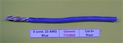GENERAL CABLE 7133900 23AWG 8 CONDUCTOR (4PR) SOLID         UNSHIELDED BLUE PVC CMR 6+ ENHANCED (305M = FULL ROLL)