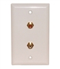 PHILMORE 75-636 DOUBLE RCA JACK WALL PLATE, FEED-THRU TYPE