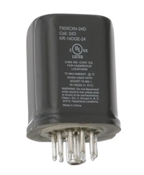 SCHNEIDER 750XCXH-24D RELAY 24VDC 3PDT HERMETICALLY SEALED  (KR-14DGE-24) 11 PIN OCTAL, 12A 120VAC/240VAC/28VDC, CUL/CSA