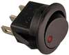 PICO 9415-5-11 ROUND ROCKER SWITCH SPST ON-OFF, 16A @ 12VDC, RED LED, 3/4" MOUNTING HOLE, QC TERMINALS