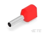 AMP TE 966144-4 RED DUAL WIRE FERRULE, 2 X 1.00MM           (2 X 17AWG) 100/PACK