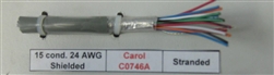 GENERAL CABLE CAROL 24AWG 15 CONDUCTOR STRANDED SHIELDED    GRAY PVC CMG 300V 60C C0746A (305M = FULL ROLL)