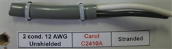GENERAL CABLE CAROL 12AWG 2 CONDUCTOR STRANDED UNSHIELDED   GRAY PVC CMG 300V60C C2410A (305M = FULL ROLL)