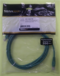 SIGNAMAX C5E-114GN-7FB CAT5E GREEN PATCH CORD WITH SNAG-PROOF BOOT, 7' LENGTH