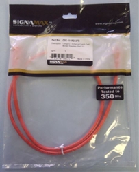 SIGNAMAX C5E-114RD-3FB CAT5E RED PATCH CORD WITH SNAG-PROOF BOOT, 3' LENGTH