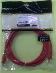 SIGNAMAX C5E-114RD-7FB CAT5E RED PATCH CORD WITH SNAG-PROOF BOOT, 7' LENGTH