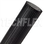 TECHFLEX CCP1.50 CLEAN CUT 1-1/2" BLACK FRAY-RESISTANT      EXPANDABLE PET BRAIDED SLEEVING (76M = FULL ROLL)