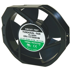 CIRCUIT TEST CFB11515038HB 115VAC BALL BEARING FAN 150MM X  172MM X 38MM 215CFM 58DB 28W 0.23A 3400RPM 1/8" TERMINALS