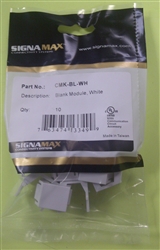 SIGNAMAX CMK-BL-WH BLANK WHITE KEYSTONE MODULE, 10/PACK     *SOLD AS 1 BAG OF 10*