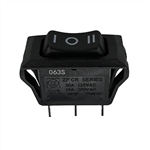 ZF ELECTRONICS CRE24F2HBBNE ROCKER SWITCH SPDT ON-OFF-ON,   20A @ 125VAC / 16A @ 250VAC, ON/OFF MARKINGS, QC TERMINALS