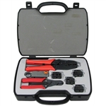 CIRCUIT TEST CTK-3001 RATCHET CRIMP TOOL KIT, INCLUDES      CABLE CUTTER, ROTARY COAXIAL STRIPPER & 5 DIE