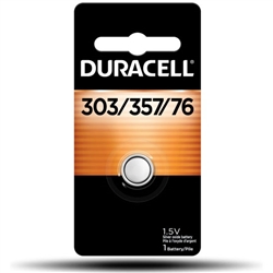 DURACELL D357 1.5V SILVER OXIDE WATCH BATTERY (SR44, SR44W, EPX76, D303, D76B EQUIVALENT)