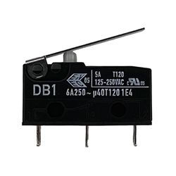 ZF ELECTRONICS DB1C-A1LB LIMIT SWITCH WITH HINGE LEVER,      SPDT NC/NO, 5A @ 125VAC/250VAC, SOLDER TABS, MICRO SWITCH