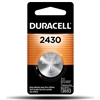 DURACELL DL2430-1 3V LITHIUM BUTTON CELL BATTERY (CR2430,   ECR2430, K2430L, LF-1/2W EQUIVALENT)