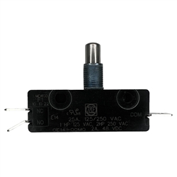 ZF ELECTRONICS E14-00M LIMIT SWITCH WITH SPRING PLUNGER,    SPDT NO/NC, 25A @ 125VAC/250VAC, QC TERMINALS, MICRO SWITCH