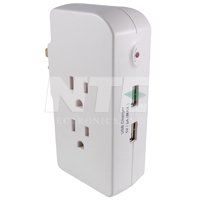 NTE 3 OUTLET SURGE PROTECTOR W/2 USB CHARGERS EMF3