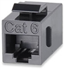 SIGNAMAX KRJ45/6S CAT6 PANEL MOUNT FEED-THRU COUPLER,       KEYSTONE STYLE, BLACK (RJ45 FEMALE TO RJ45 FEMALE)