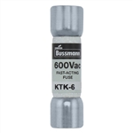 BUSS KTK-6 FUSE 6 AMP 600VAC FAST BLOW MELAMINE TUBE        (13/32" X 1-1/2") 6A 6AMP