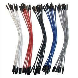 OSEPP LS-FFPJ-6 JUMPER WIRES FEMALE-FEMALE 6" MULTI COLOURS 50/PACK, ARDUINO