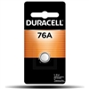 DURACELL MN76-1 1.5V ALKALINE WATCH BATTERY (LR44, A76, 76A, PX76A, 675AB EQUIVALENT)