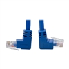 TRIPPLITE N204-001-BL-UD BLUE 1FT UP/DOWN-ANGLE CAT6 GIGABIT MOLDED UTP ETHERNET CABLE (RJ45 UP-ANGLE M TO RJ45 DOWN M)