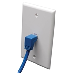 TRIPPLITE N204-003-BL-DN BLUE 3FT DOWN-ANGLE CAT6 GIGABIT MOLDED UTP ETHERNET CABLE (RJ45 RIGHT-ANGLE DOWN M TO RJ45 M)