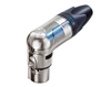 NEUTRIK NC3FRX 3 PIN FEMALE XLR RIGHT ANGLE CABLE CONNECTOR, NICKEL HOUSING, SILVER CONTACTS